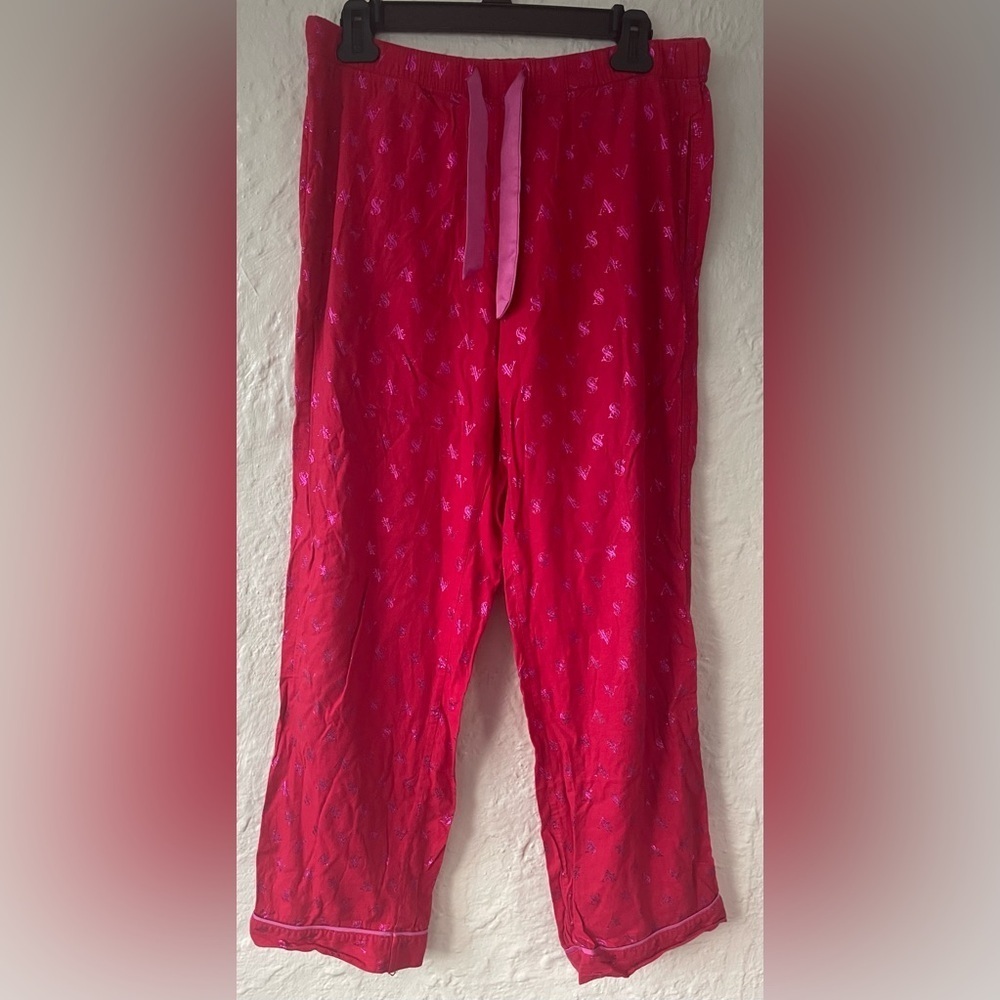 Victoria’s Secret Angels cotton blend pink pajama / lounge pants, drawstring;  S